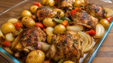 Oven-Baked Chicken with Potatoes & Peppers