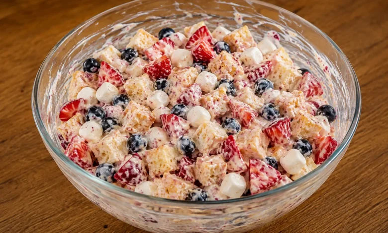 Red White and Blue Cheesecake Salad