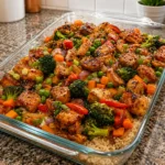 Teriyaki Chicken Veggie Rice Bake
