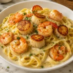 Creamy Shrimp, Lobster and Scallop Alfredo