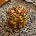 Marinated Feta and Olive Salami Jar