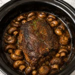 Slow Cooker Garlic Mushroom Braised Pot Roast