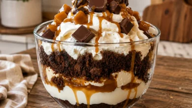 Caramel Cheesecake Brownie Trifle