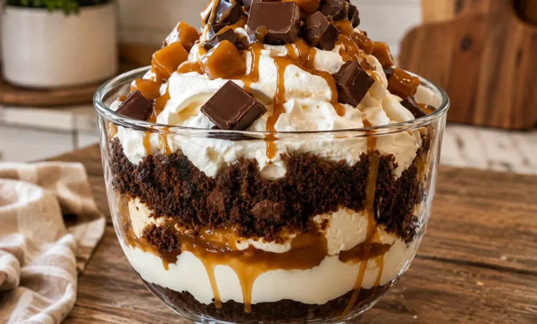 Caramel Cheesecake Brownie Trifle