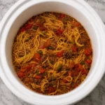 Crockpot Beef Spaghetti