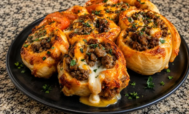 Cheesy Beef Pinwheels