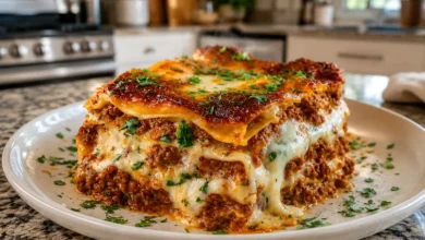 Million Dollar Lasagna Recipe Card