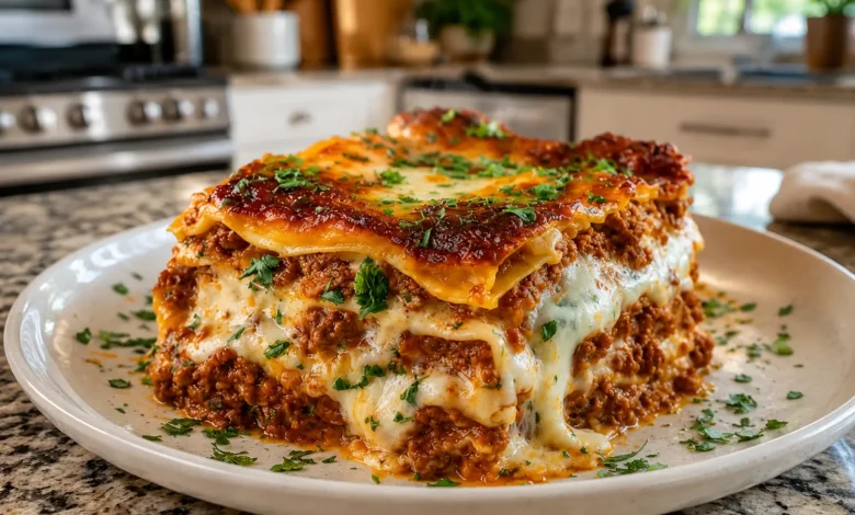 Million Dollar Lasagna Recipe Card