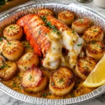 Garlic Butter Lobster and Scallops Bake