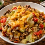 Cheesy Cabbage Beef Casserole