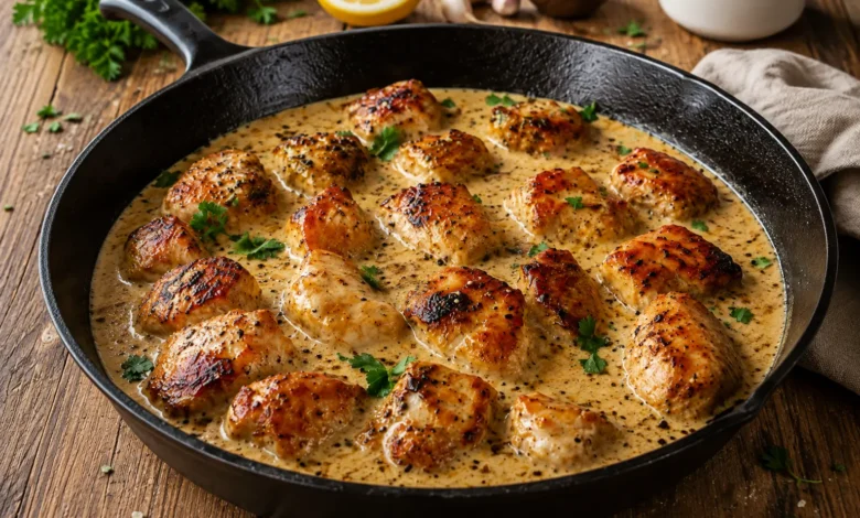 Creamy Lemon Pepper Chicken Bites