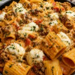 Creamy Ricotta Tomato Beef Rigatoni – Rich, Cheesy & Comforting