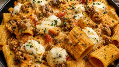 Creamy Ricotta Tomato Beef Rigatoni – Rich, Cheesy & Comforting