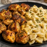 Garlic Butter Chicken Bowties in Italian Herb Cream Sauce