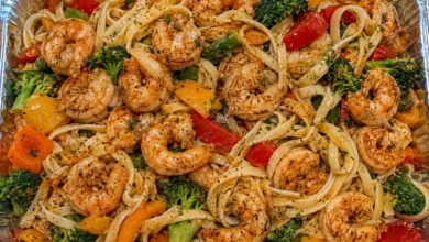 One Tray Shrimp & Vegetable Pasta