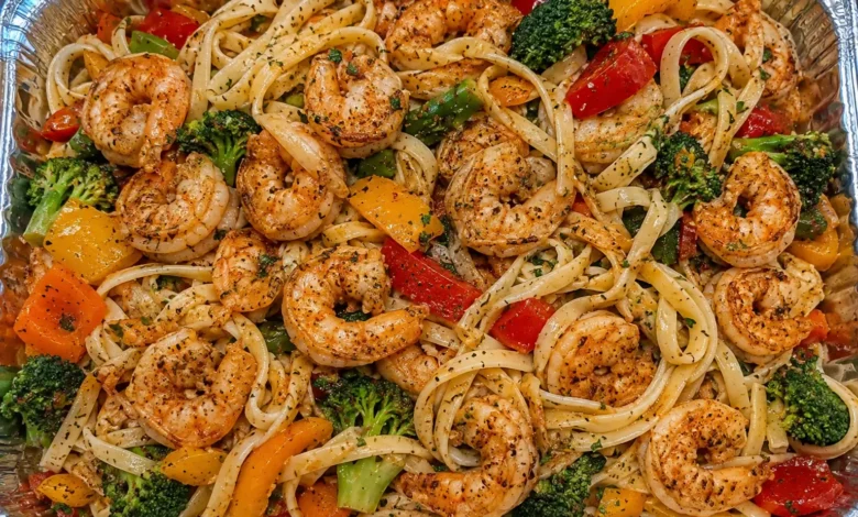 One Tray Shrimp & Vegetable Pasta