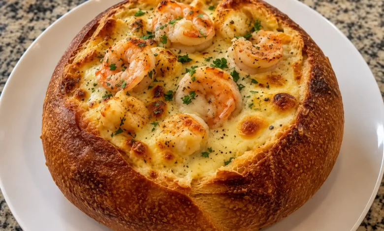 Shrimp Mac & Cheese Bread Bowls Creamy, Cheesy Comfort Food