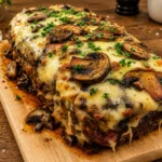 Swiss Mushroom Glazed Meatloaf