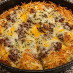 Beef Onion Gravy Hash Brown Pie