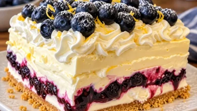 No-Bake Lemon Blueberry Cream Cheese