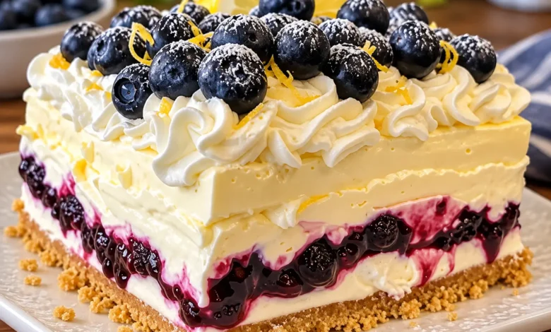 No-Bake Lemon Blueberry Cream Cheese