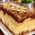 Layered Caramel Custard Cake