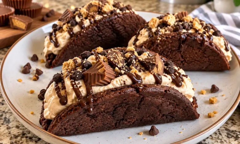 Brownie Peanut Butter Tacos