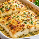 Baked Cod with Garlic-Parmesan Mayo Crust