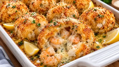Cheesy Garlic Butter Crab and Shrimp Bombs