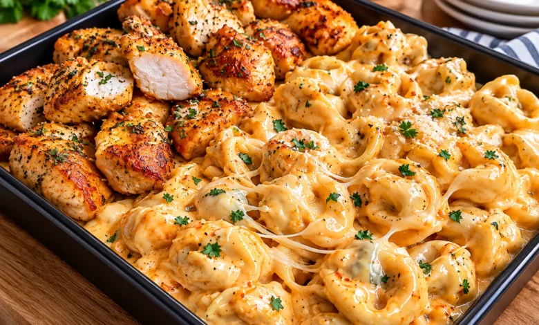 Chicken with Velveeta Parmesan Tortellini