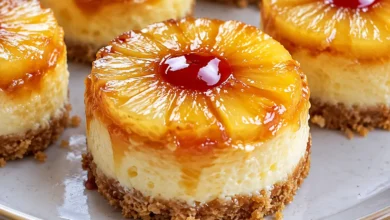 Mini Pineapple Upside Down Cheesecakes – Easy Tropical Dessert