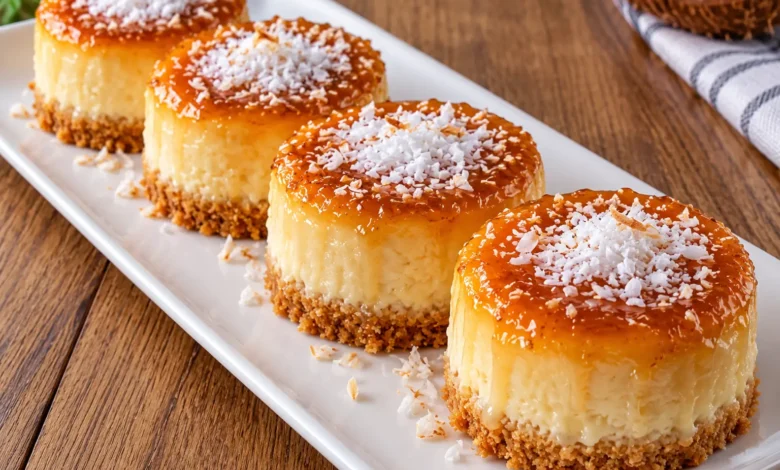 Mini Coconut Flan with Orange Caramel