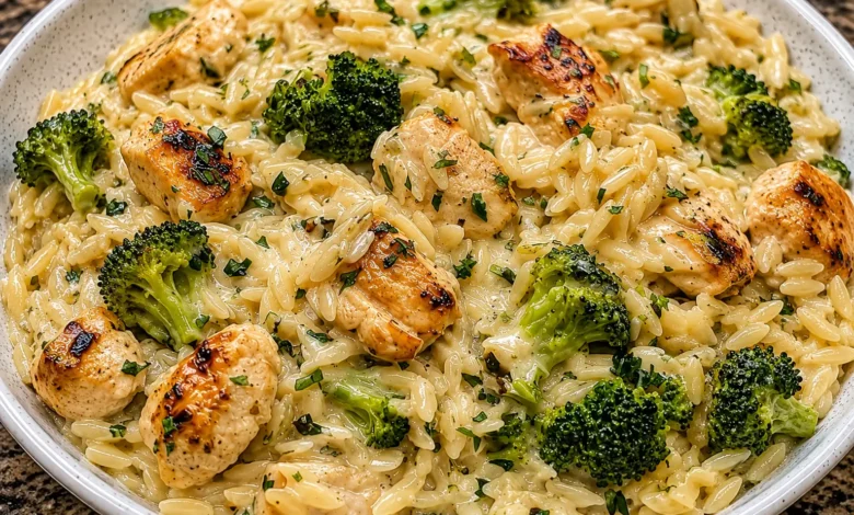 Cheesy Chicken Broccoli Orzo