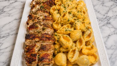 Cheesy Garlic Butter Chicken Shell Pasta in Velvety Parmesan Cream