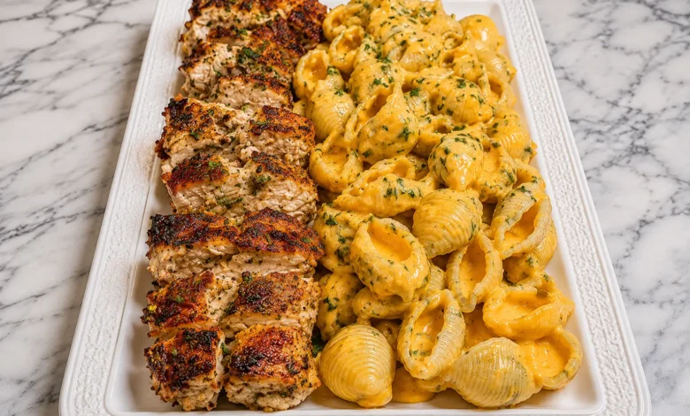 Cheesy Garlic Butter Chicken Shell Pasta in Velvety Parmesan Cream