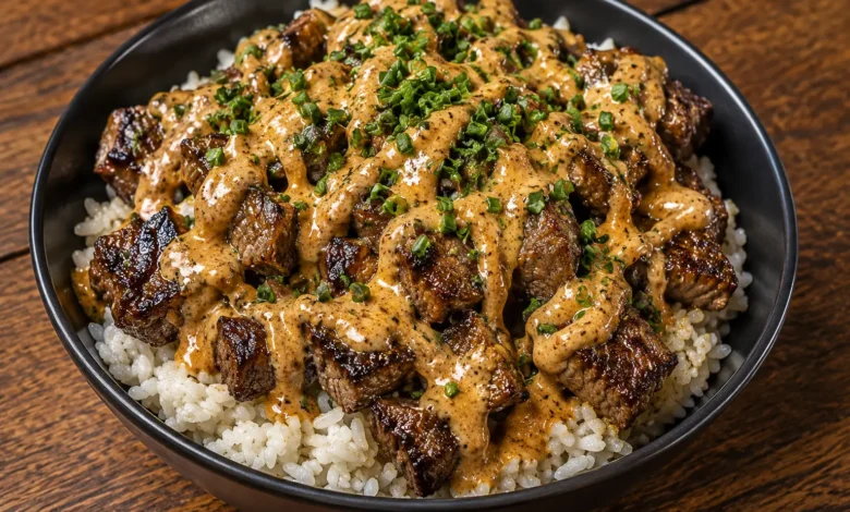 Korean Beef Bulgogi Bowls with Creamy Gochujang Sauce