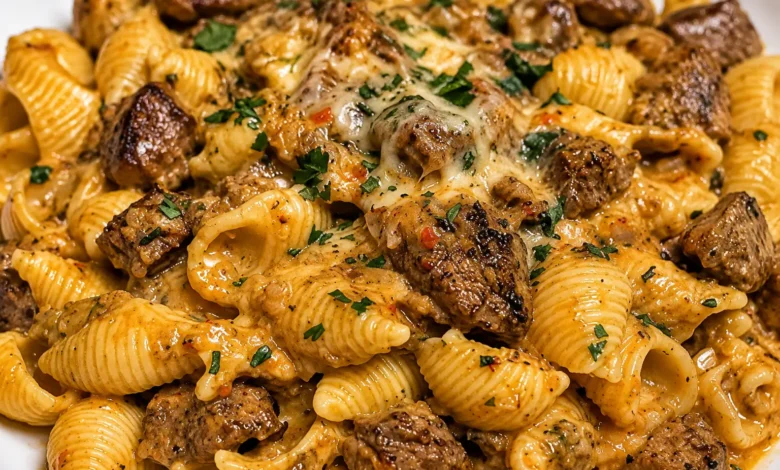 One-Pan Creamy Sausage Pasta Shells