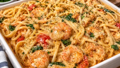 Seafood Pasta with Crawfish Crab and Shrimp