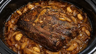 Slow Cooker Garlic Butter Beef Roast