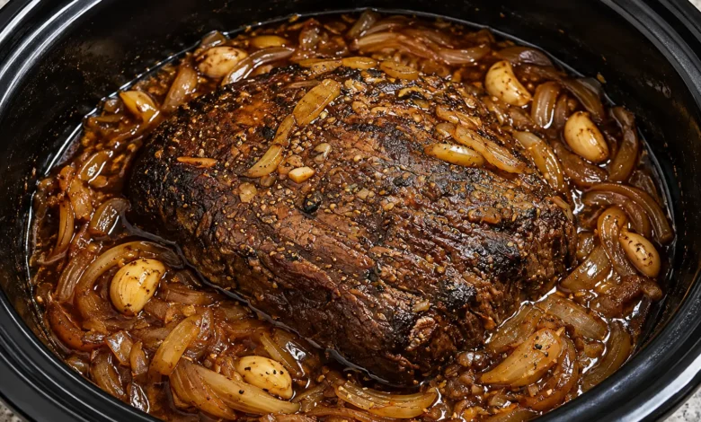 Slow Cooker Garlic Butter Beef Roast