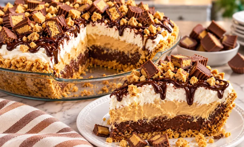 Decadent Giant Reese’s Peanut Butter Cup Pie