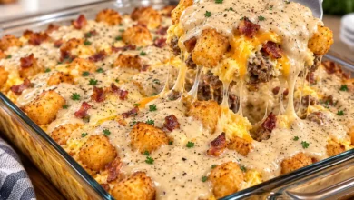 Loaded Tater Tot Breakfast Casserole