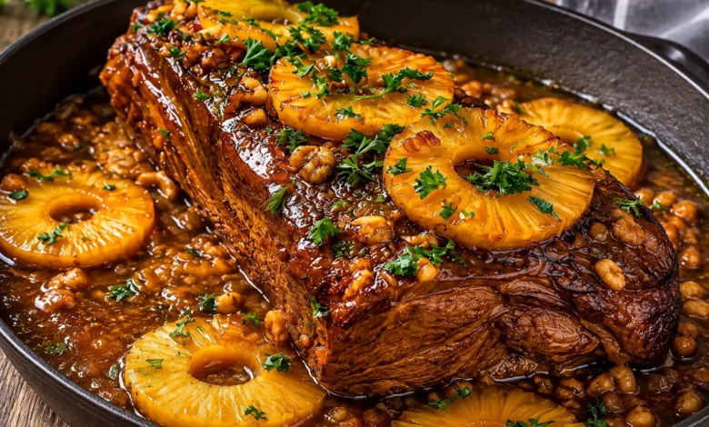 Honey Glazed Pineapple Baked Roast
