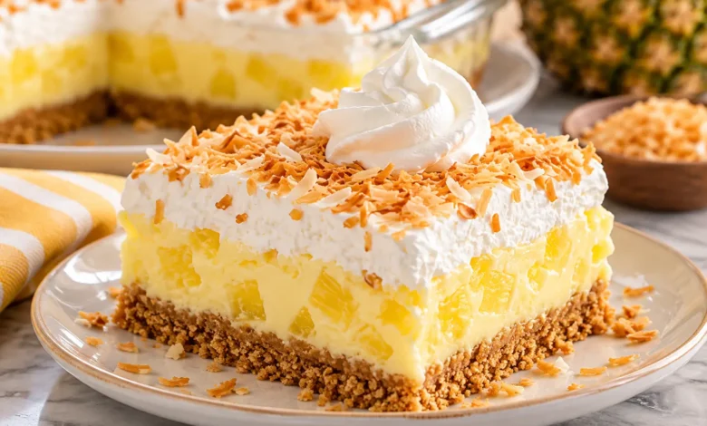 No-Bake Pineapple Coconut Lush Recipe